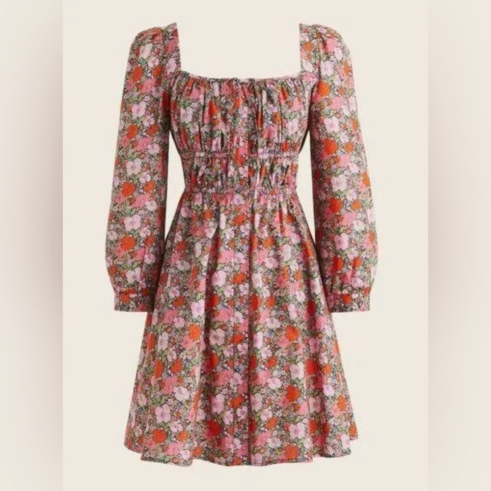 J Crew With Liberty Fabric Cinched Waist Dress Sz 14
